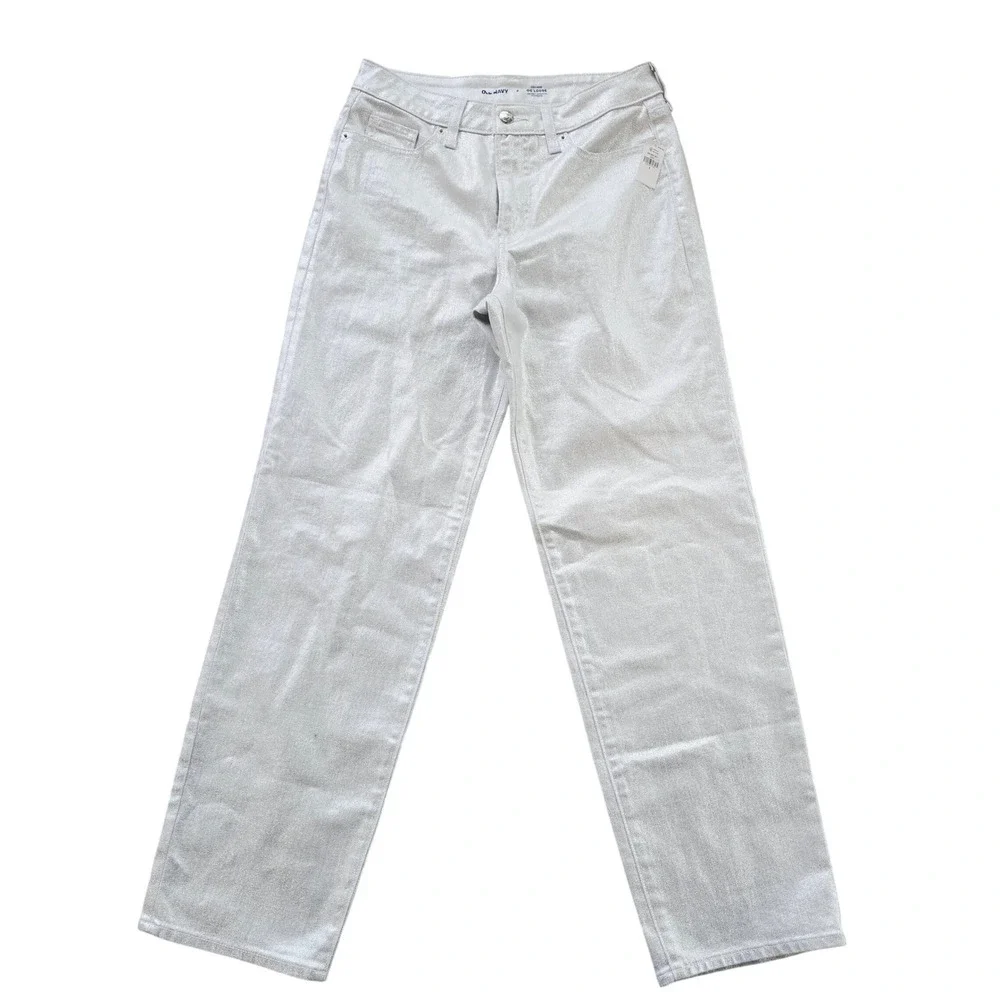 Old Navy -1336 NWT High-Waisted Silver Shine OG Loose Jeans Womens OG Size‎ 2